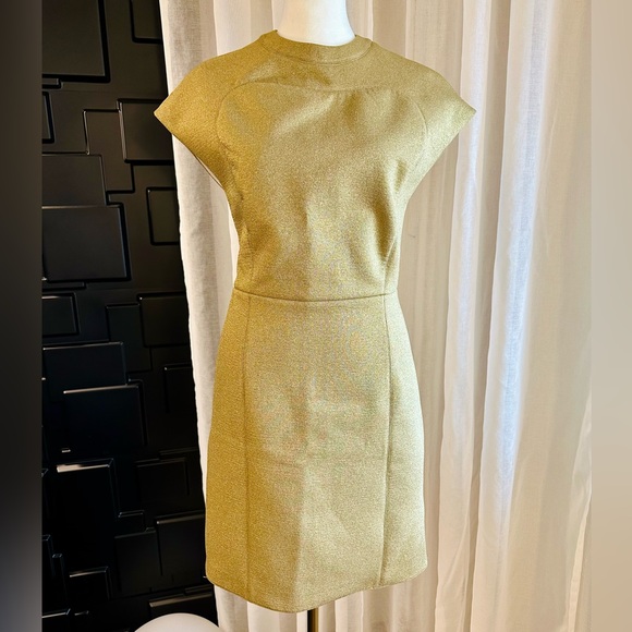 3.1 Philip Lim metallic gold glitter dress 2 - Picture 1 of 10